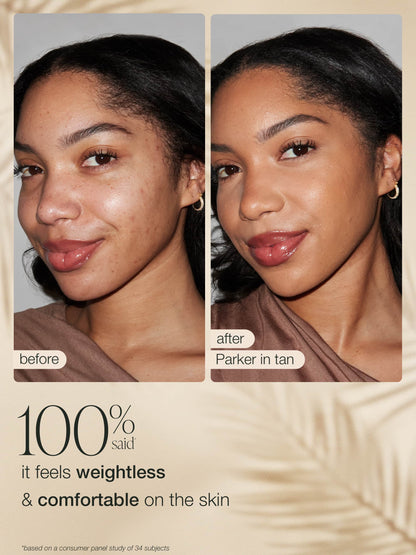 Before and after — Parker in tan: 100% said it feels weightless