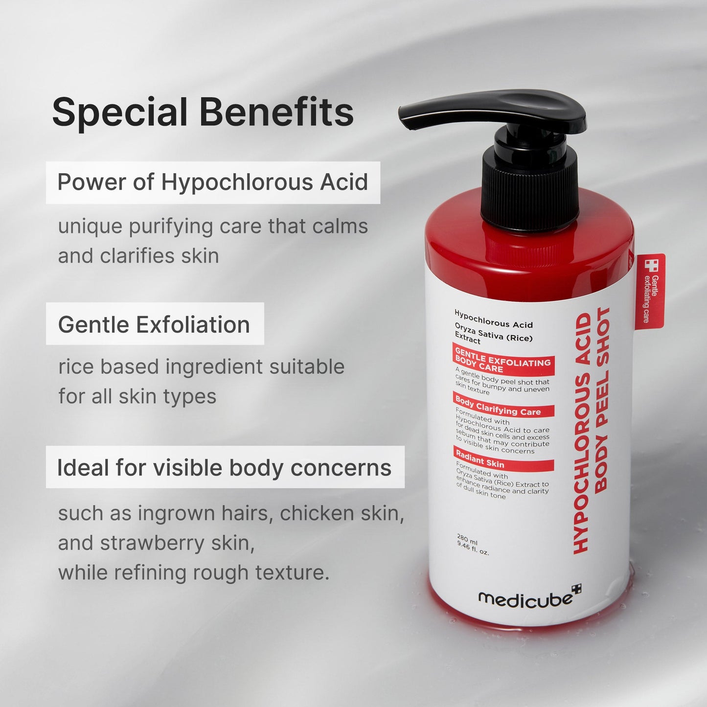 Power of hypochlorous acid — gentle exfoliation